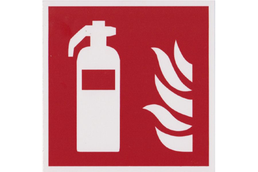 Ildslukker skilt